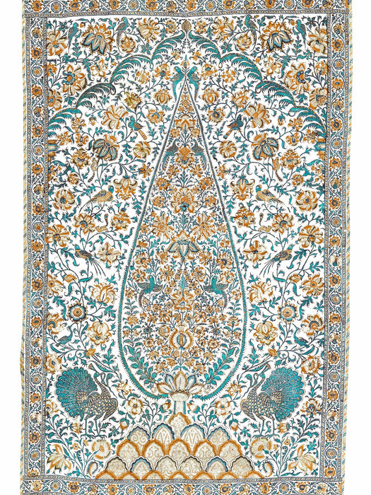 Braquenie L Arbre Aux Oiseaux Miel Et Turquoise Wallpaper Sample BP374001