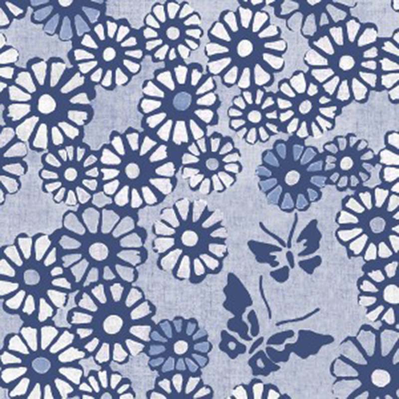 Galbraith & Paul Daisy Navy Wallpaper Sample