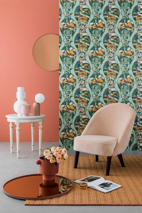 Pierre Frey Singes Et Perroquets Exotique Wallpaper FP579001