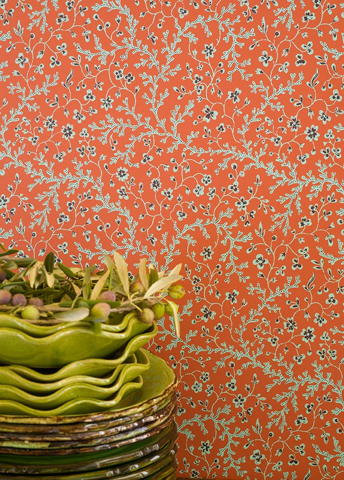 Pierre Frey Fleurs De Corail Celadon Wallpaper FP787002