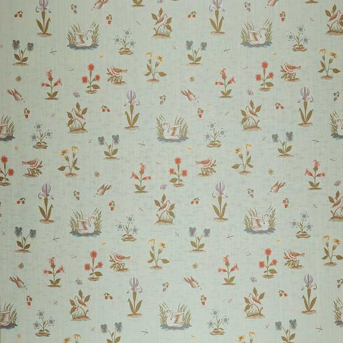 Marvic Textiles Lampas Elizabeth Duck Egg Fabric Sample 5202-1