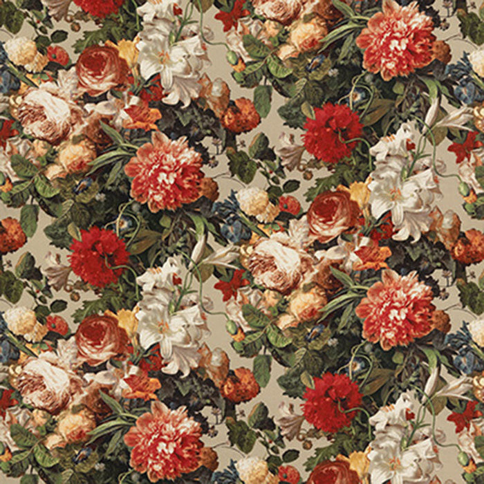 Mulberry Home Floral Pompadour Spice Fabric Sample FD301.T30.0