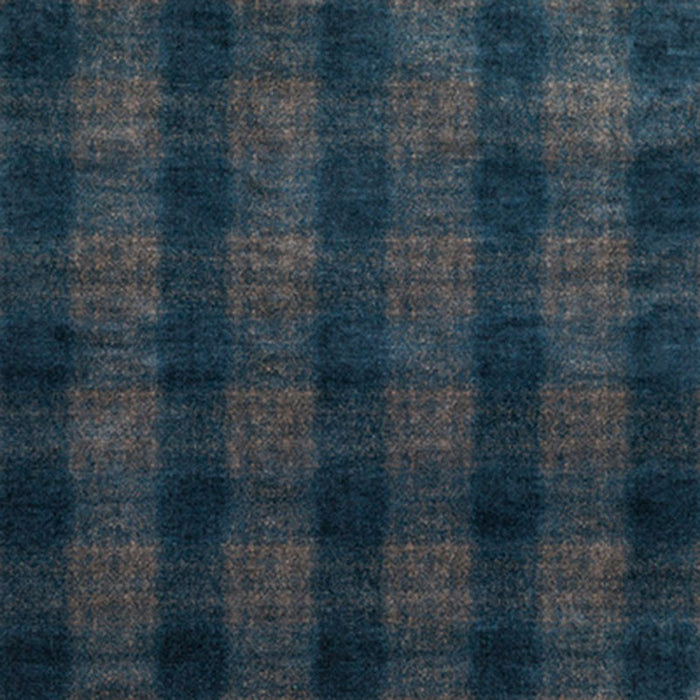 Mulberry Home Highland Check Indigo Fabric Sample FD314.H10.0