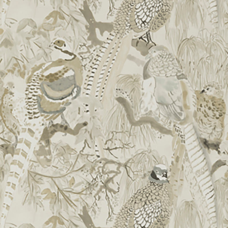 Mulberry Home Game Birds Stone Wallpaper Sample FG085.K102.0