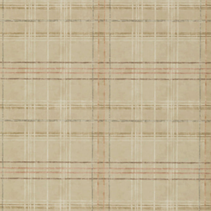 Mulberry Home Shetland Plaid Sand Wallpaper Sample FG086.N102.0