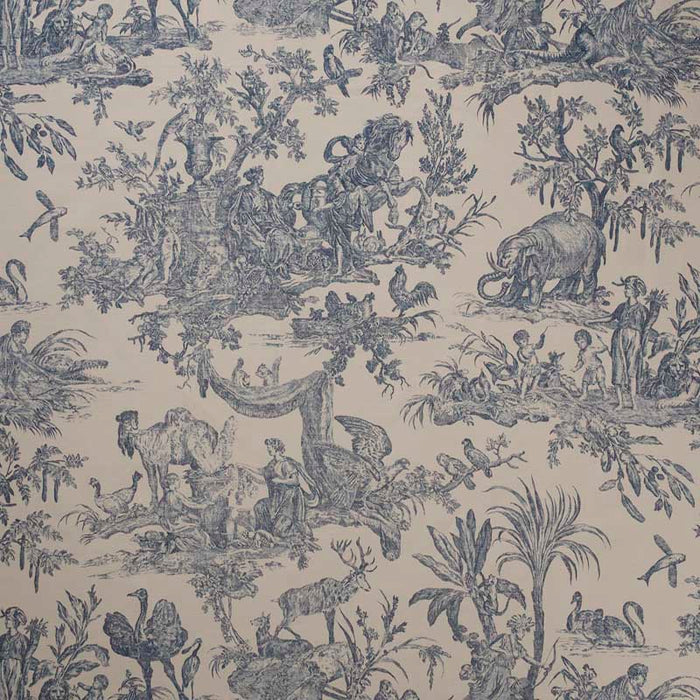 Marvic Textiles Four Continents Toile Indigo Fabric 6218-3