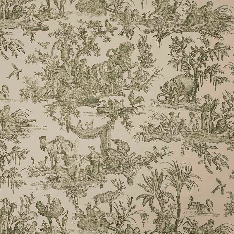 Marvic Textiles Four Continents Toile Olive Fabric 6218-4