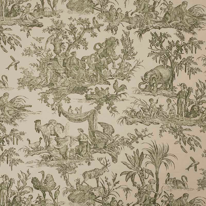 Marvic Textiles Four Continents Toile Olive Fabric 6218-4