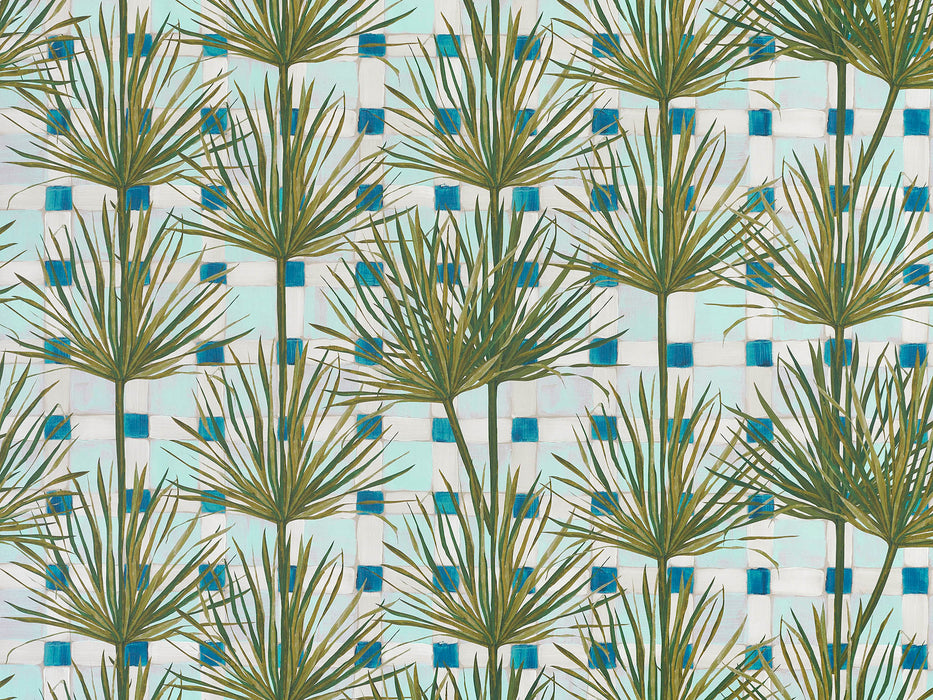 Pierre Frey Patio Exotique Aqua Wallpaper Sample FP789002