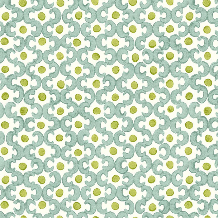 Galbraith & Paul Lattice Baby Blue/ Kiwi Wallpaper Sample