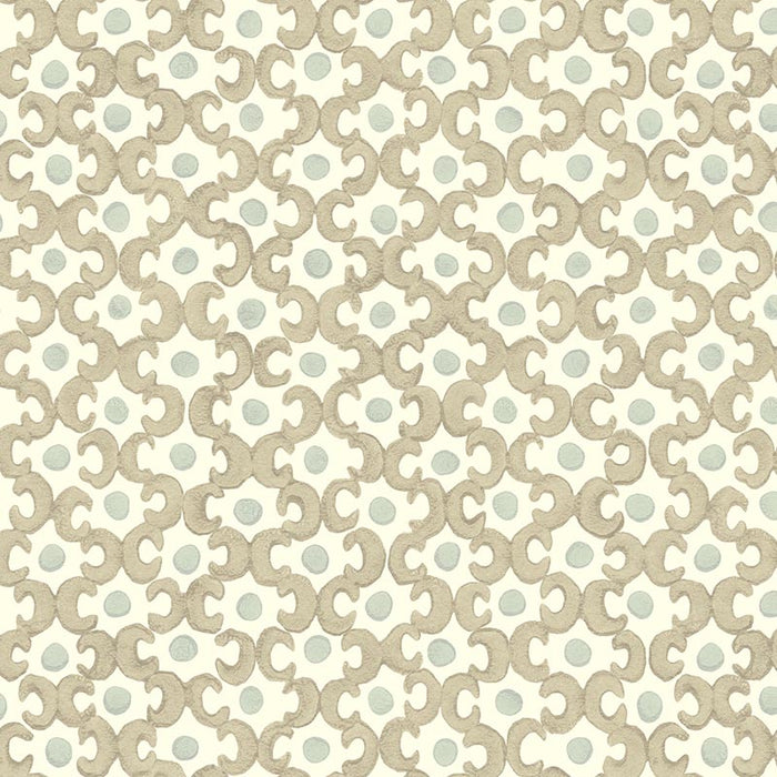 Galbraith & Paul Lattice Latte/ Robin's Egg Wallpaper Sample