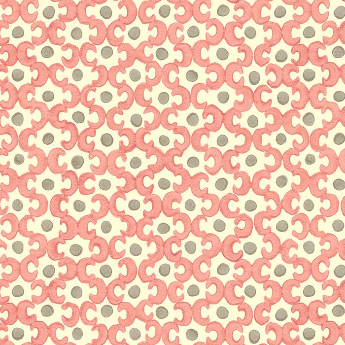 Galbraith & Paul Lattice Rhubarb/ Fawn Wallpaper