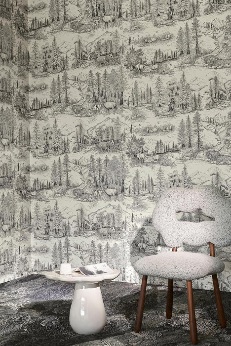 Pierre Frey Caribou Fusain Wallpaper FP949001