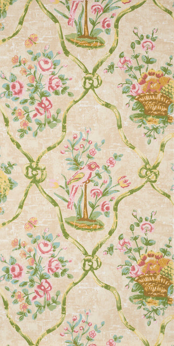 Braquenie Petit Parc Green/Cream Wallpaper BP201001