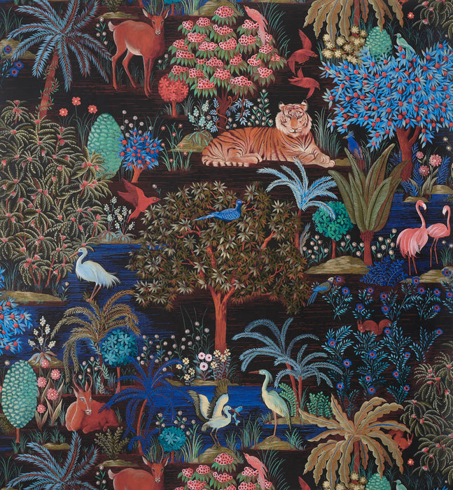 Pierre Frey Le Jardin Du Palais Nuit Wallpaper Sample FP636001