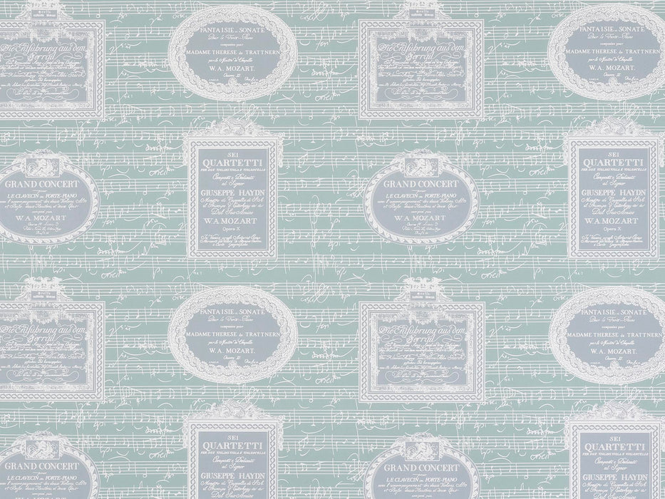 Pierre Frey Pentagrama Aqua Wallpaper Sample FP862003