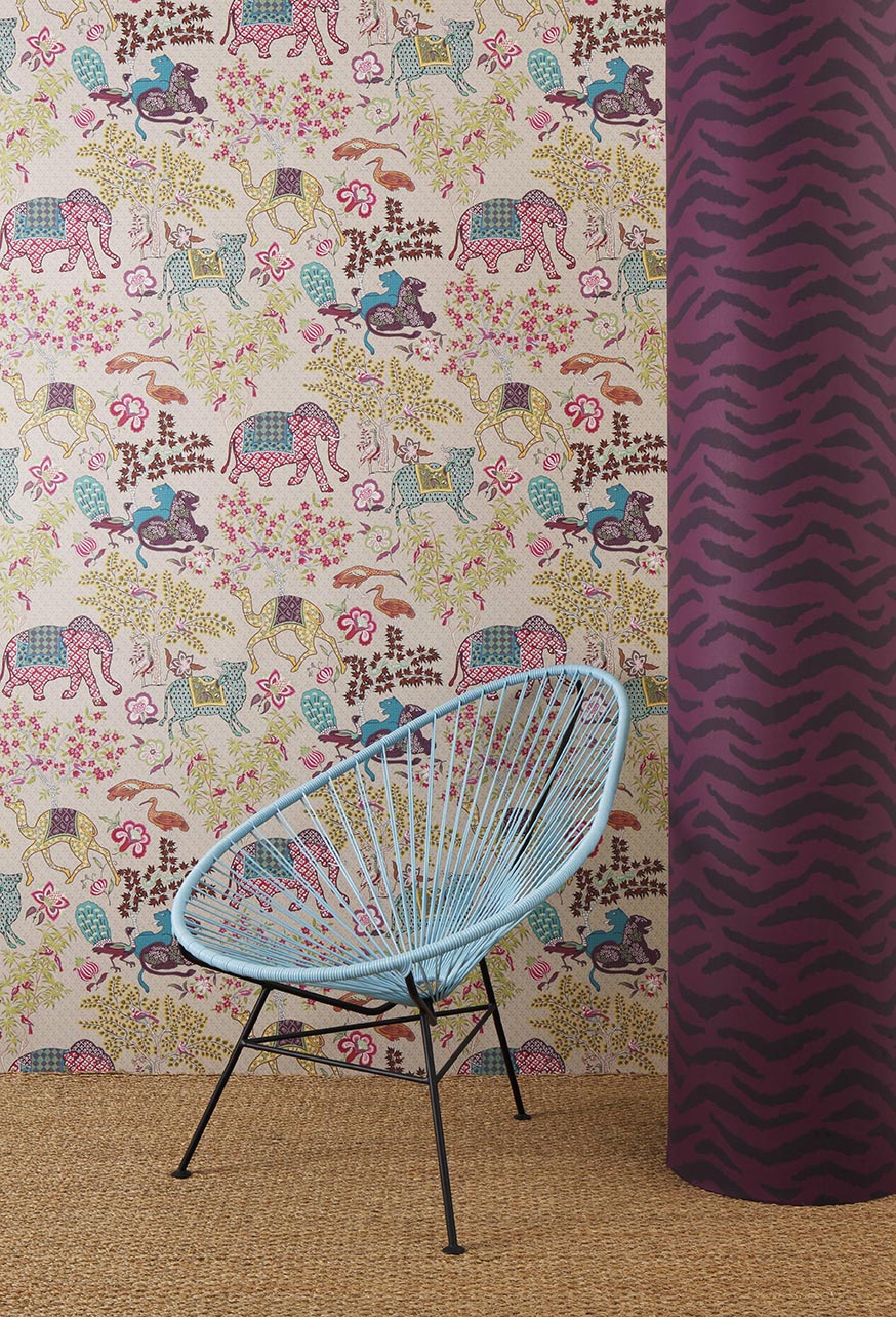 Pierre Frey Jardin De Mysore Beige Wallpaper Sample FP310003