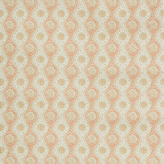 Brunschwig & Fils Nadari Print Peach/Gold Fabric Sample 8019129.124.0