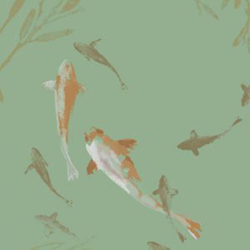 Galbraith & Paul Koi Pond Aloe Wallpaper Sample