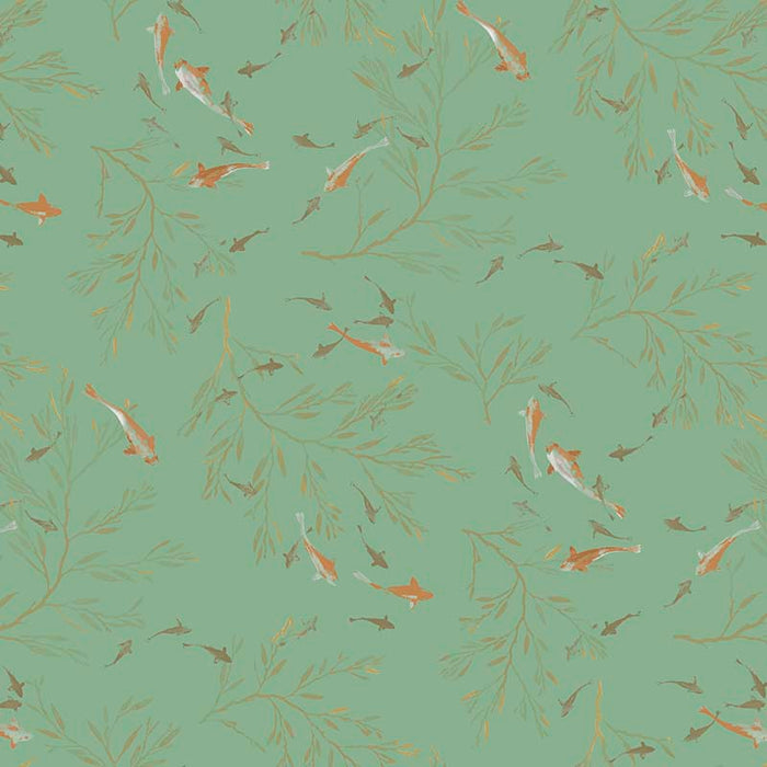 Galbraith & Paul Koi Pond Aloe Wallpaper Sample