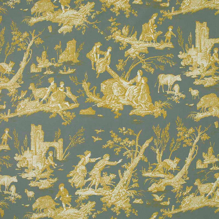 Marvic Textiles La Balancoire Gold/seaweed Fabric Sample 6204-16