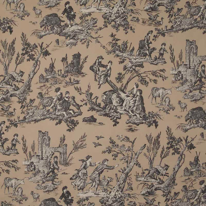 Marvic Textiles La Balancoire Charcoal/Beige Fabric Sample 6204-4