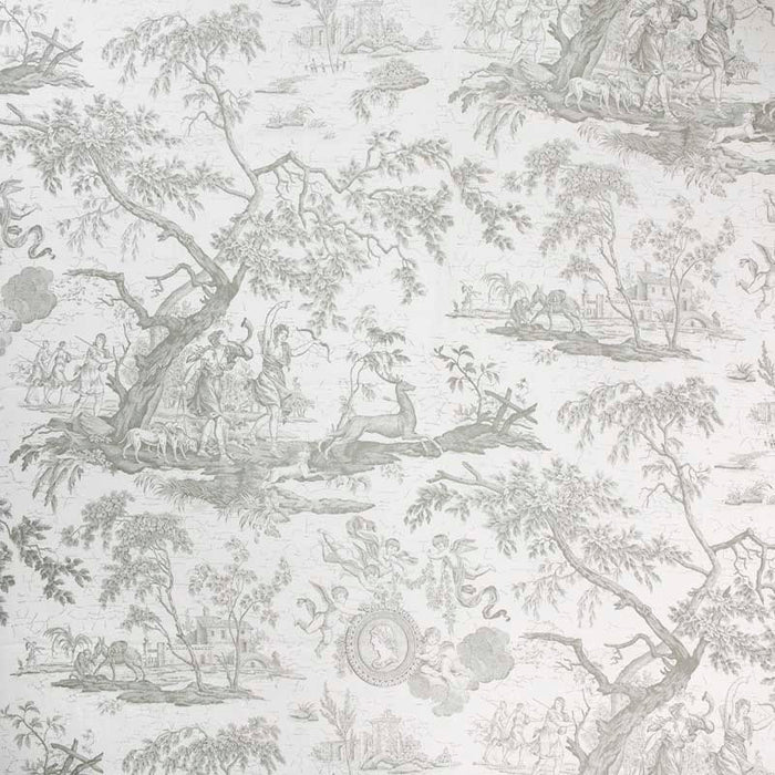 Marvic Textiles La Chasse Grey Fabric Sample 5551-2