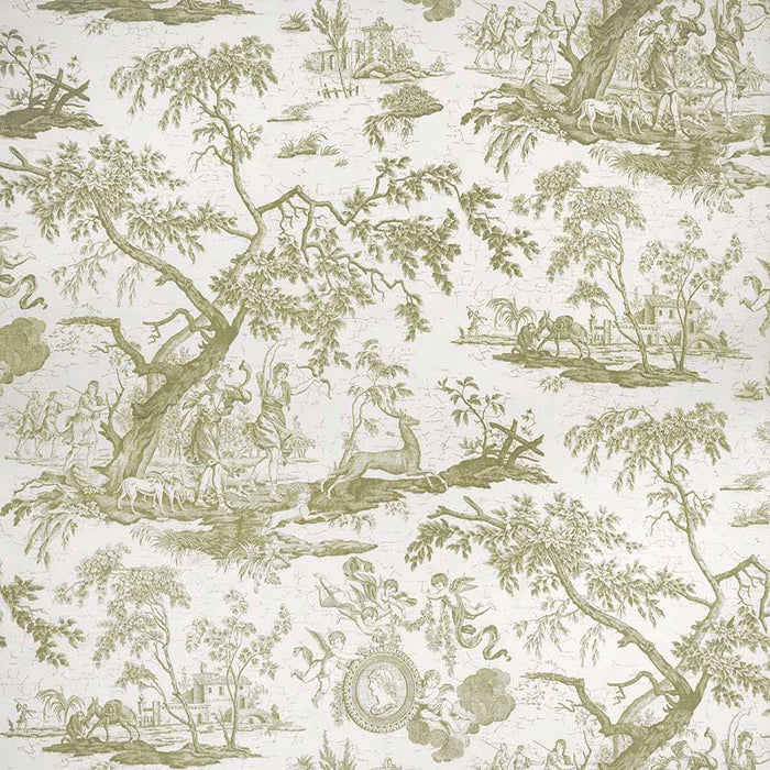 Marvic Textiles La Chasse Olive Fabric Sample 5551-5