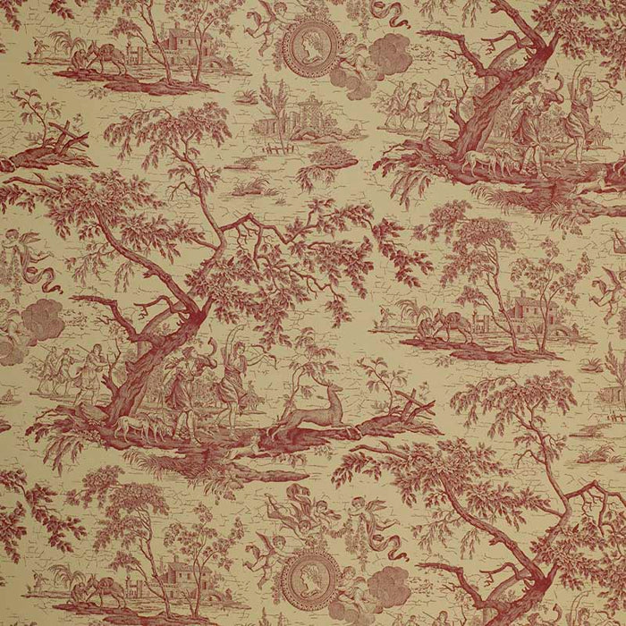 Marvic Textiles La Chasse Burgundy Wallpaper Sample W0550-3