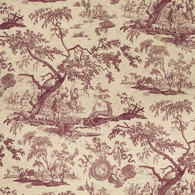 Marvic Textiles La Chasse Plum Fabric 5552-1