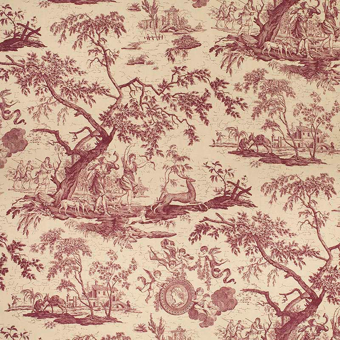 Marvic Textiles La Chasse Plum Fabric Sample 5552-1