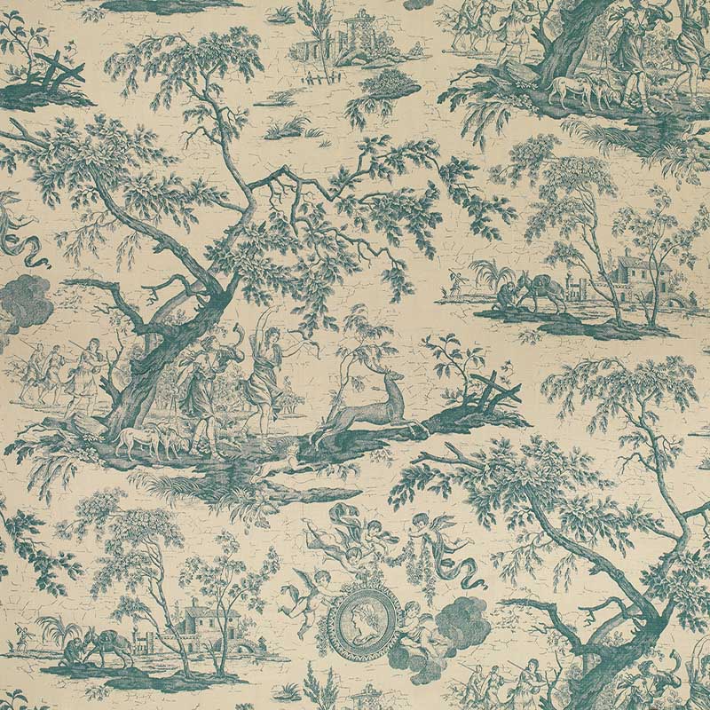 Marvic Textiles La Chasse Peacock Fabric 5552-2