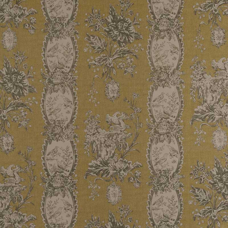 Marvic Textiles Les Oiseaux Gold Fabric 6201-1