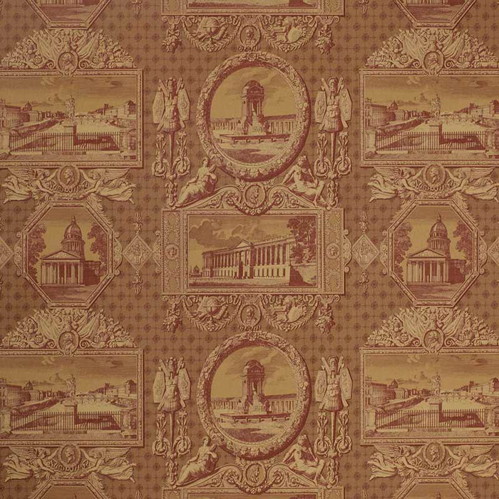 Marvic Textiles Les Vues De Paris Russet Wallpaper Sample W0623-1