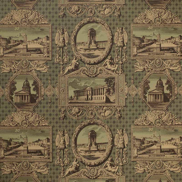 Marvic Textiles Les Vues De Paris Sepia Wallpaper Sample W0623-5