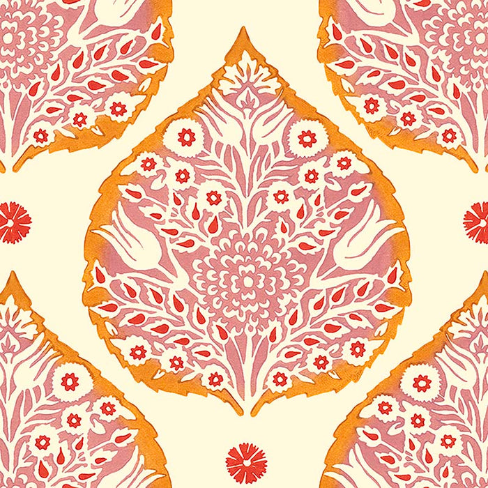 Galbraith & Paul Lotus Orange Wallpaper Sample