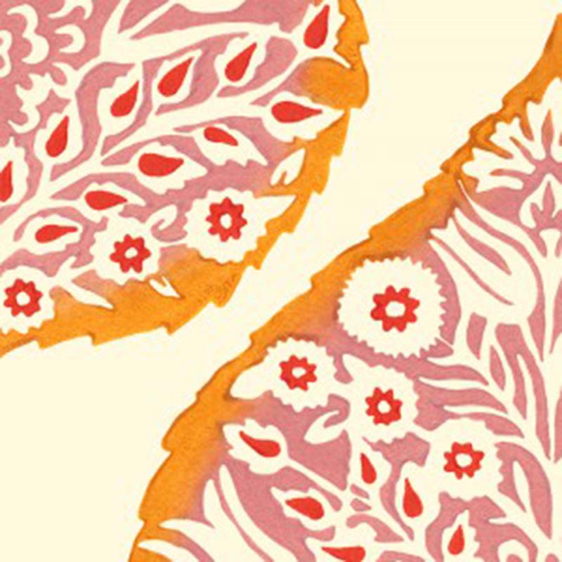 Galbraith & Paul Lotus Orange Wallpaper Sample