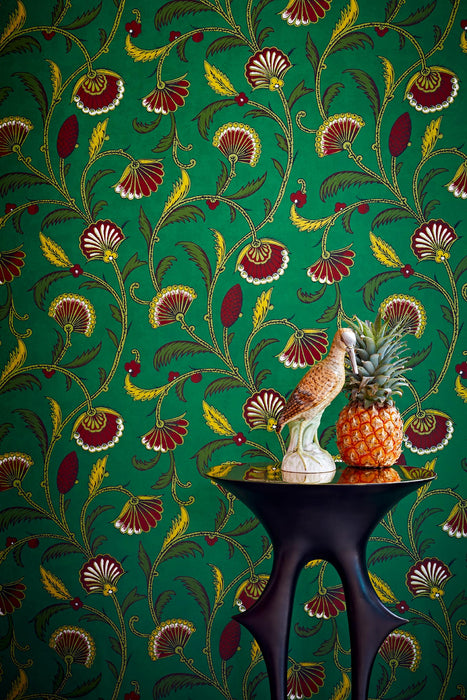 Pierre Frey Sheherazade Emeraude Wallpaper Sample FP618002