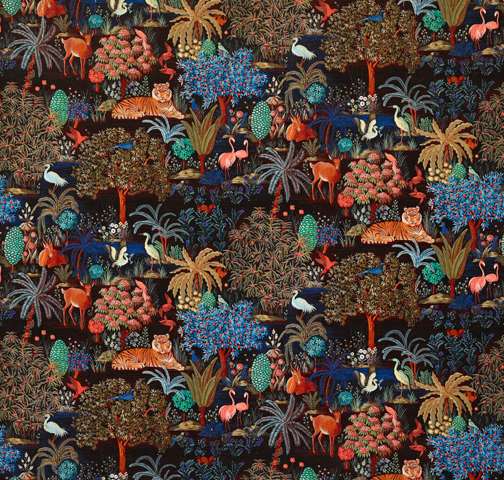 Pierre Frey Le Jardin Du Palais Velours Nuit Fabric F3470002