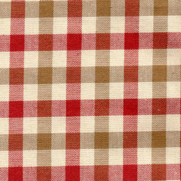 Marvic Textiles New Carreaux Red/Tan Fabric Sample 6137-2