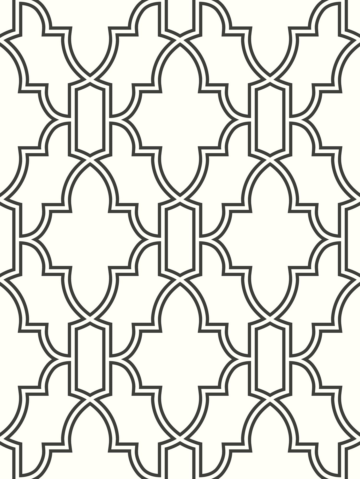 NextWall Black And White Tile Trellis Black & White Wallpaper NW31600