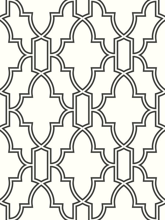 NextWall Black And White Tile Trellis Black & White Wallpaper NW31600