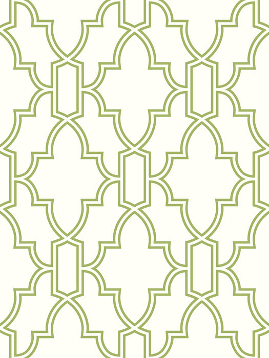 NextWall Green And White Tile Trellis Green & White Wallpaper NW31604