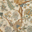 Braquenie Le Grand Corail Bleu Or Fond Blanc Fabric Sample B080A004