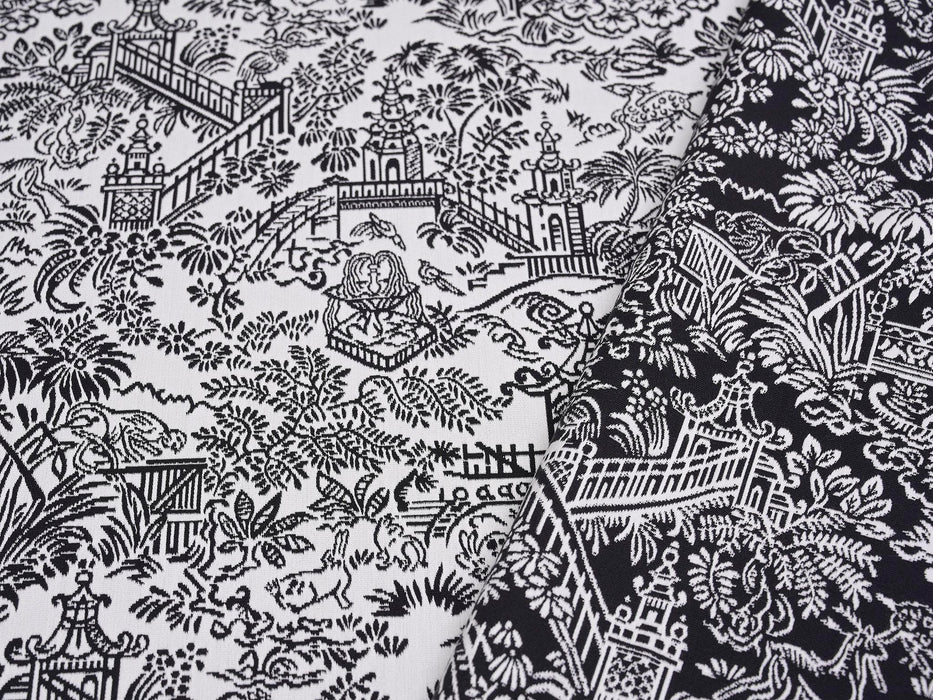 Pierre Frey Les Pagodes Noir Fabric Sample F3479004