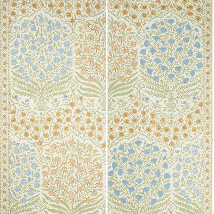 Lee Jofa Sameera Paper Sapphire/Gold Wallpaper Sample P2017100.540.0