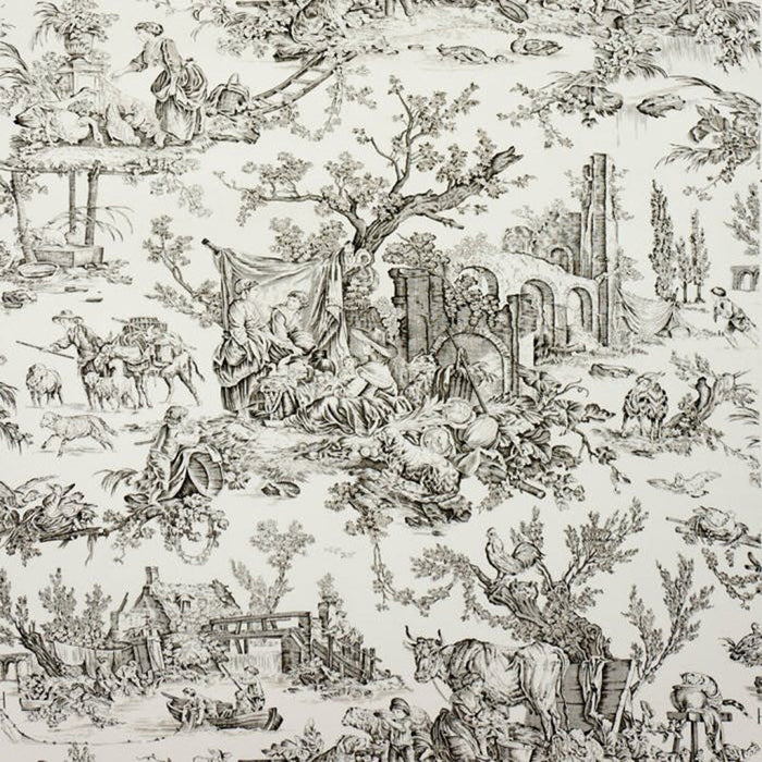 Brunschwig & Fils Le Hameau Charcoal Wallpaper Sample P8013130.21.0