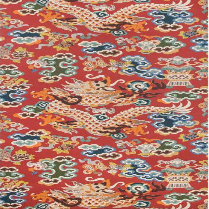 Brunschwig & Fils Ming Dragon Claret Wallpaper Sample P8019113.195.0