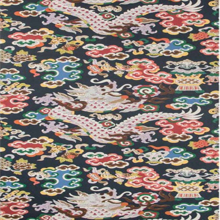 Brunschwig & Fils Ming Dragon Indigo Wallpaper Sample P8019113.50.0