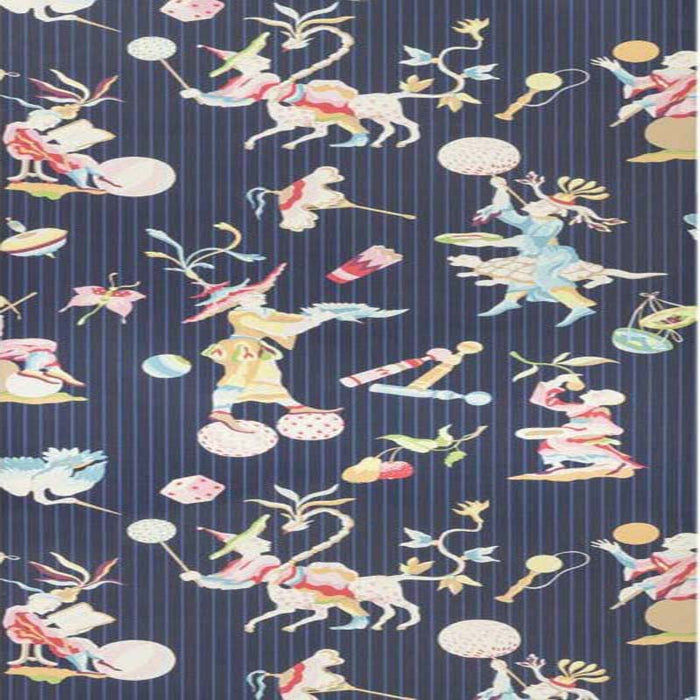 Brunschwig & Fils Cirque Chinois Navy Wallpaper Sample P8019114.55.0